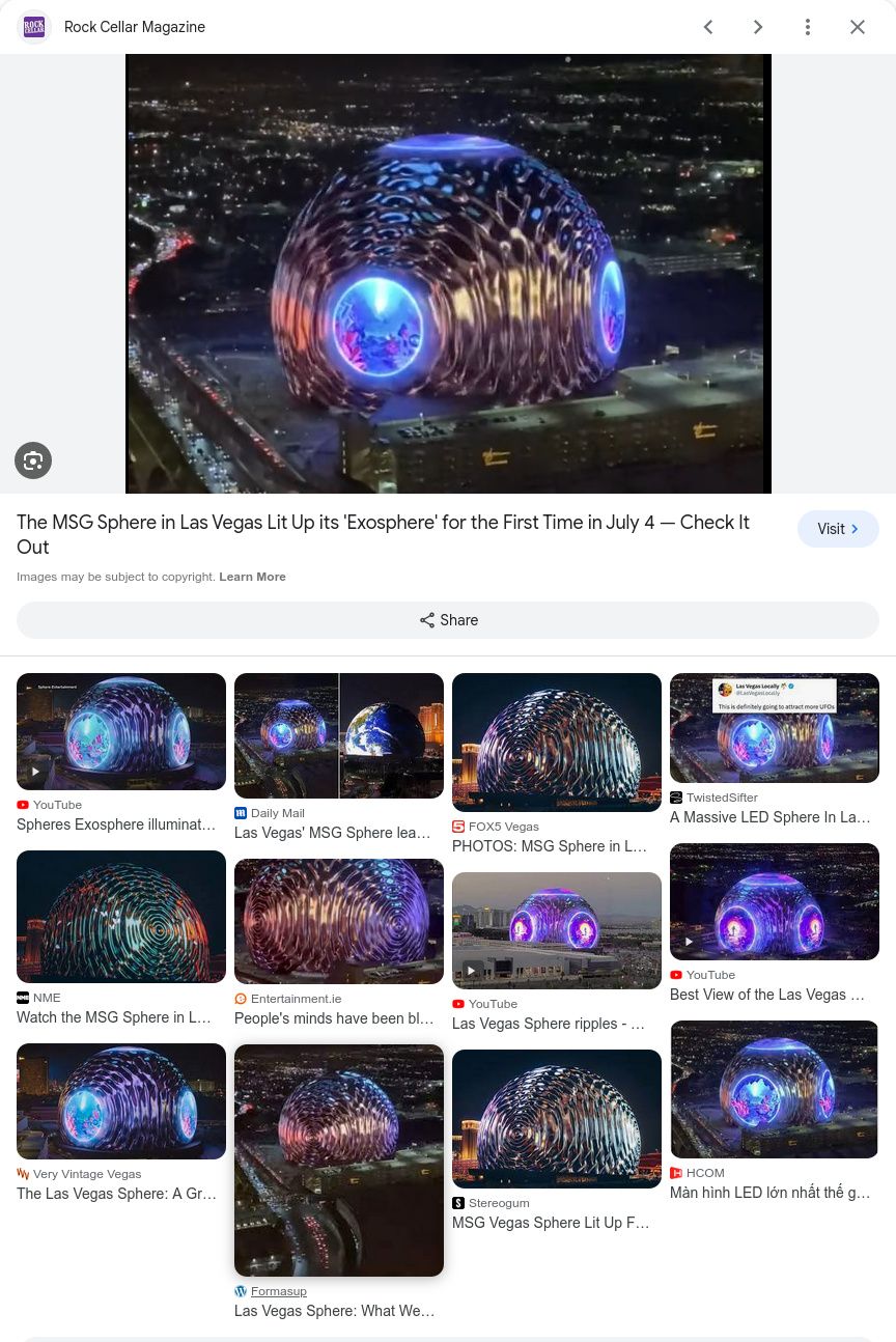 網傳「拉斯維加斯Sphere顯示藍畫面」圖片經過後製，非真實畫面