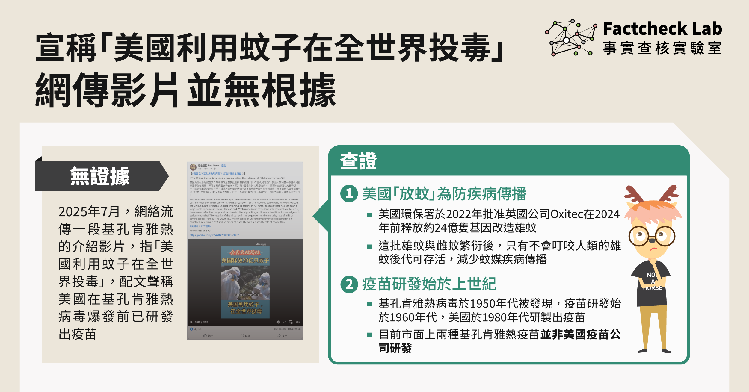 網傳影片稱「美國利用蚊子在全世界投毒」並無根據